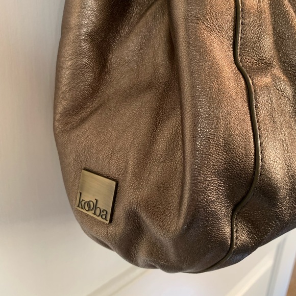 Like New KOOBA Elisha Bronze Metallic Leather Bow Shoulder Bag - Picture 4 of 14